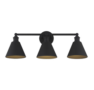Meridian - M80064MBK - Three Light Bathroom Vanity - Matte Black