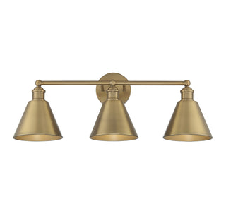 Meridian - M80064NB - Three Light Bathroom Vanity - Natural Brass