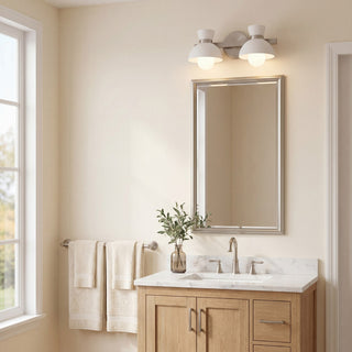 Two Light Bathroom Vanity in Brushed Nickel