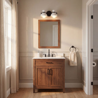 Two Light Bathroom Vanity in Matte Black