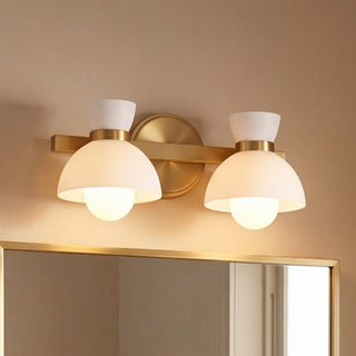 Two Light Bathroom Vanity in Natural Brass