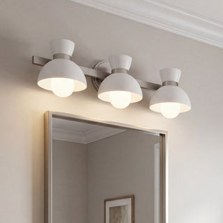 Three Light Bathroom Vanity in Brushed Nickel