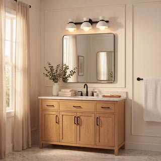Three Light Bathroom Vanity in Matte Black