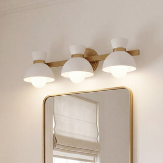 Three Light Bathroom Vanity in Natural Brass