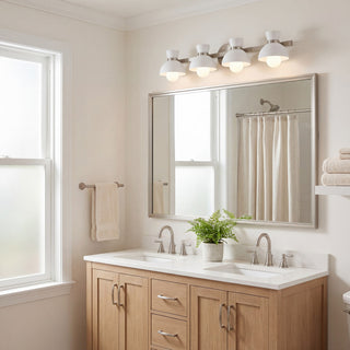 Four Light Bathroom Vanity in Brushed Nickel