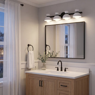 Four Light Bathroom Vanity in Matte Black