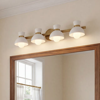 Four Light Bathroom Vanity in Natural Brass
