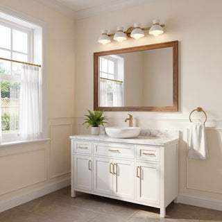 Four Light Bathroom Vanity in Natural Brass