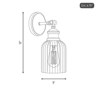 One Light Wall Sconce in Matte Black