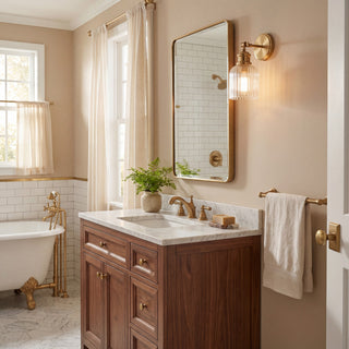 One Light Wall Sconce in Natural Brass