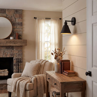 One Light Wall Sconce in Matte Black