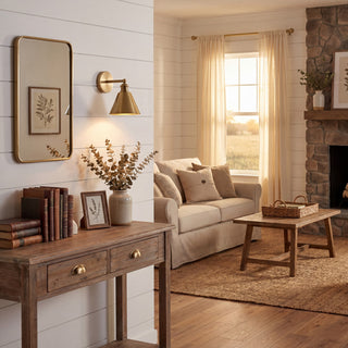 One Light Wall Sconce in Natural Brass