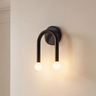 Two Light Wall Sconce in Matte Black