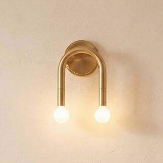 Two Light Wall Sconce in Natural Brass