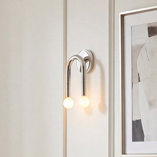 Two Light Wall Sconce in Polished Nickel