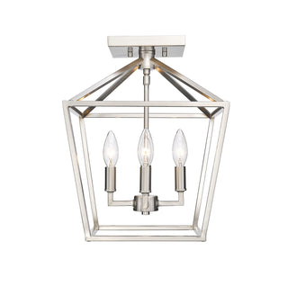 Millennium - 3334-SN - Four Light Semi Flush Mount - Corona - Satin Nickel