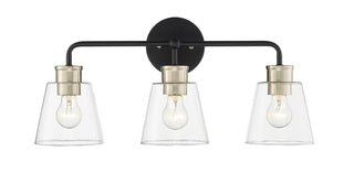 Millennium - 9133-MB/MG - Three Light Vanity - Cameron - Matte Black/Modern Gold