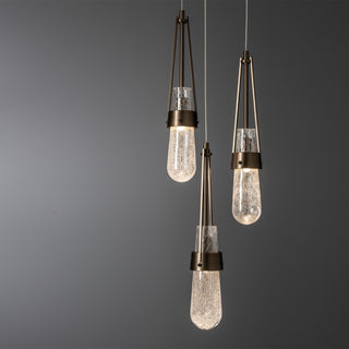 Hubbardton Forge - 131120-SKT-LONG-05-YG0434 - Link 5-Light Blown Glass Pendant - Link - Bronze