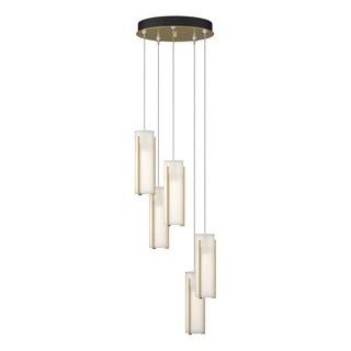 Hubbardton Forge - 131124-SKT-STND-86-GG0065 - Exos Glass 5-Light Pendant - Exos Glass - Modern Brass