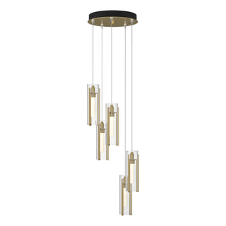 Hubbardton Forge - 131124-SKT-STND-86-ZM0065 - Exos Glass 5-Light Pendant - Exos Glass - Modern Brass