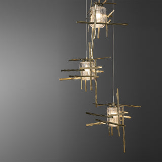 Hubbardton Forge - 131126-SKT-LONG-86-II0728 - Tura 5-Light Seeded Glass Pendant - Tura - Modern Brass