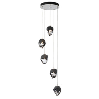 Hubbardton Forge - 131137-SKT-LONG-02-BP0754 - Chrysalis 5-Light Small Crystal Pendant - Chrysalis - White