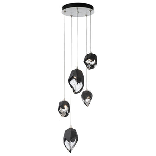 Hubbardton Forge - 131139-SKT-LONG-02-BP0756 - Chrysalis 5-Light Mixed Crystal Pendant - Chrysalis - White