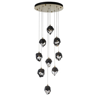 Hubbardton Forge - 131140-SKT-LONG-86-BP0754 - Chrysalis 9-Light Small Crystal Pendant - Chrysalis - Modern Brass
