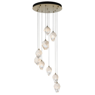 Hubbardton Forge - 131140-SKT-LONG-86-WP0754 - Chrysalis 9-Light Small Crystal Pendant - Chrysalis - Modern Brass