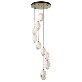 Hubbardton Forge - 131141-SKT-LONG-86-WP0755 - Chrysalis 9-Light Large Crystal Pendant - Chrysalis - Modern Brass