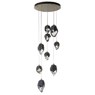 Hubbardton Forge - 131142-SKT-LONG-86-BP0756 - Chrysalis 9-Light Mixed Crystal Pendant - Chrysalis - Modern Brass