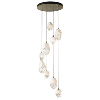 Hubbardton Forge - 131142-SKT-LONG-86-WP0756 - Chrysalis 9-Light Mixed Crystal Pendant - Chrysalis - Modern Brass