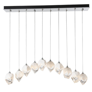 Hubbardton Forge - 131143-SKT-LONG-85-WP0754 - Chrysalis 10-Light Small Crystal Pendant - Chrysalis - Sterling
