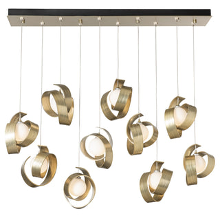 Hubbardton Forge - 131208-SKT-STND-86-GG0711 - Riza 10-Light Pendant - Riza - Modern Brass