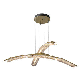 Hubbardton Forge - 137587-LED-STND-86-ZM0749 - Glissade Double Large LED Pendant - Glissade - Modern Brass