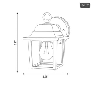 Exterior Collections One Light Wall Mount in Rustic Bronze
