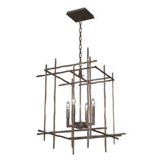 Hubbardton Forge - 101316-SKT-05 - Tura 4-Light Medium Chandelier - Tura - Bronze