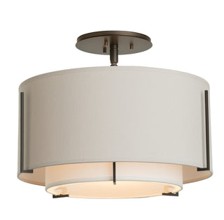 Hubbardton Forge - 126501-SKT-07-SF1099-SE1590 - Exos Small Double Shade Semi-Flush - Exos - Dark Smoke