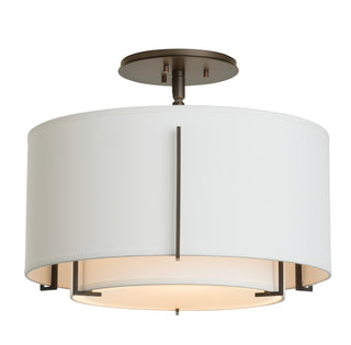 Hubbardton Forge - 126501-SKT-07-SF1099-SF1590 - Exos Small Double Shade Semi-Flush - Exos - Dark Smoke