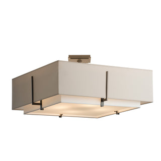 Hubbardton Forge - 126513-SKT-07-SF2012-SE2401 - Exos Square Large Double Shade Semi-Flush - Exos - Dark Smoke