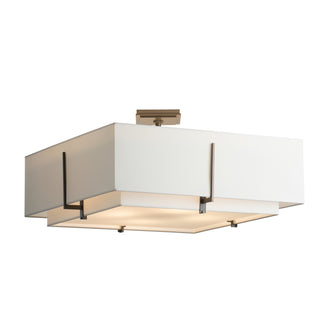 Hubbardton Forge - 126513-SKT-07-SF2012-SF2401 - Exos Square Large Double Shade Semi-Flush - Exos - Dark Smoke