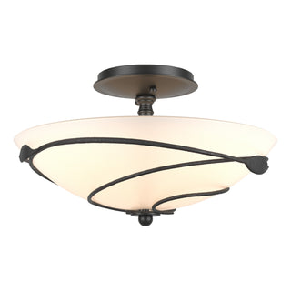 Hubbardton Forge - 126712-SKT-10-GG0048 - Forged Leaves Semi-Flush - Leaf - Black