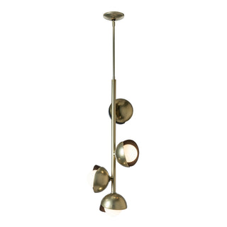 Hubbardton Forge - 131611-SKT-MULT-86-14-GG0711 - Brooklyn 4-Light Double Shade Vertical Pendant - Brooklyn - Modern Brass