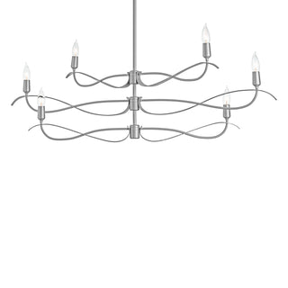 Hubbardton Forge - 136350-SKT-MULT-82 - Willow 6-Light Small Chandelier - Willow - Vintage Platinum