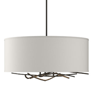 Hubbardton Forge - 137665-SKT-MULT-07-SE2201 - Brindille Drum Shade Pendant - Brindille - Dark Smoke