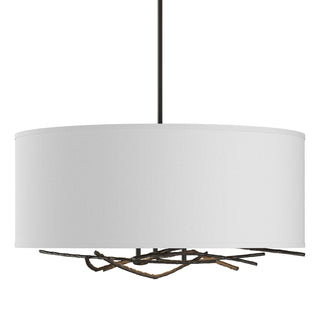 Hubbardton Forge - 137665-SKT-MULT-07-SF2201 - Brindille Drum Shade Pendant - Brindille - Dark Smoke