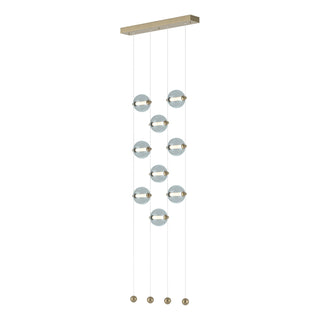 Hubbardton Forge - 139057-LED-STND-84-YL0668 - Abacus 9-Light Ceiling-to-Floor LED Pendant - Abacus - Soft Gold