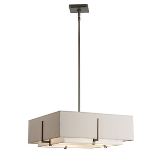 Hubbardton Forge - 139630-SKT-MULT-07-SF1605-SE2012 - Exos Square Double Shade Pendant - Exos - Dark Smoke