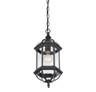 Kensington One Light Hanging Lantern in Textured Black
