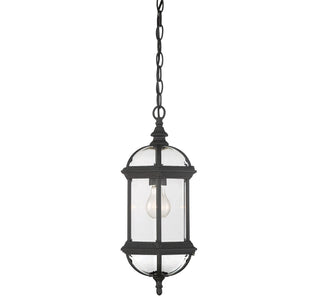 Kensington One Light Hanging Lantern in Textured Black